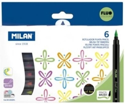 CASE OF 6 FLUO METALLIC COLORS BRUSH TIP MARKERS