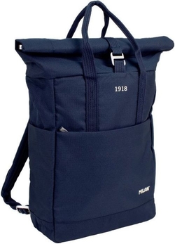 MOCHILA CON PECHE SUPERIOR ENROLLABLE SERIE 1918 AZUL MAR.
