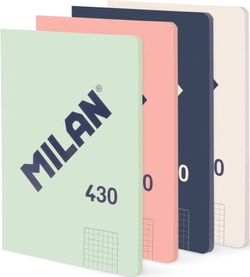 PACK/4 CADERNO ENCOLADA A5 48H 95G CUAD.5X5 COL SORTIDOS