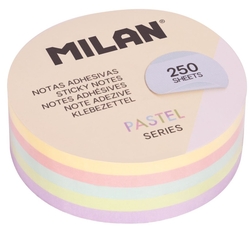 NOTAS ADHESIVAS 250H. CIRCULARES CORES PASTEL 6,7CM DIAM.