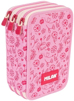 PLUMIER 3 PISOS COM CONTEÚDO SERIE FLOWICORN COR BEIGE