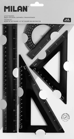 ÉTUI DE DESSIN FLEXIBLE 4 PIÈCES 30CM NOIR SHADOW
