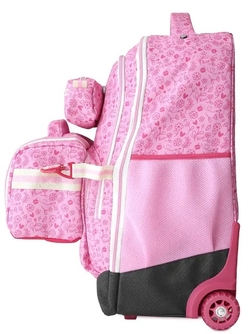 KIT MOCHILA C/RODAS BOLSA ISOTERMICA E PORTATODOS DOBLE