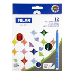 ESTOJO 12 MARCADORES CORES PONTA FINA 610 MILAN