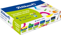 ESTOXO 6 BOTES TEMPERA 40ML PELIKAN CORES PRIMARIOS