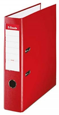 ARXIVADOR PALANCA A4 75MM CARTON FORRAT PLASTIC VERMELL
