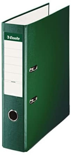 A4 LEVER FILE CABINET 75MM GREEN PLASTIC LINED CARDBOARD