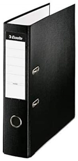 CAPA DE ARQUIVO ALAVANCA A4 75MM CARTÃO FORRADO PLASTICO PRETO