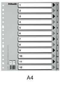 SHEET PROTECTOR 1-12 NUMERIC TABLE OF CONTENTS A4 MULTI-HOLE