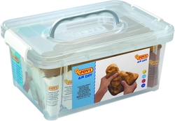 SET PASTA MODELAR 500G AIR DRY CLAY 5 BRANCO + 2 TERRACOTA