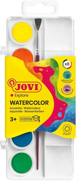 ESTOXO PLASTICO 6 ACUARELAS JOVI CORES FORNECIDOS