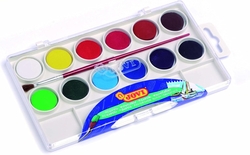 ÉTUI PLASTIQUE 12 AQUARELLES JOVI COULEURS ASSORTIMENTS
