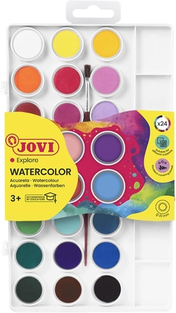ESTOJO PLASTICO 24 AGUARELAS JOVI CORES SORTIDOS