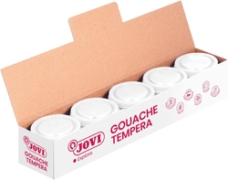 BOX OF 5 JARS OF GUACHE JOVI 35ML WHITE