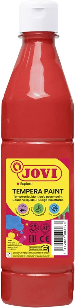 FRASCO TEMPERA LIQUIDA JOVI 500ML BERMELLON