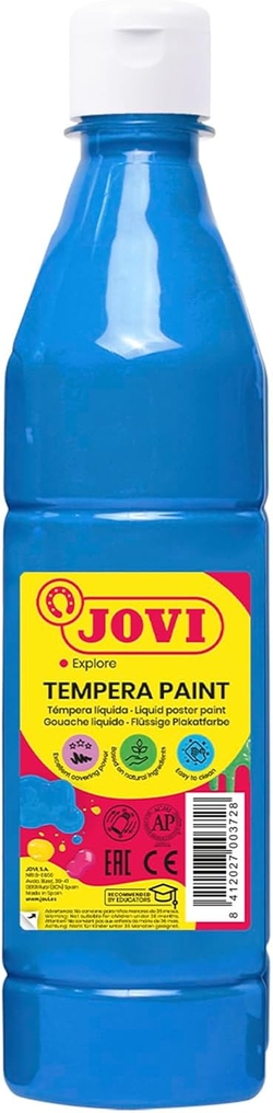 BOTE TEMPERA LIQUIDA JOVI 500ML AZUL CYAN
