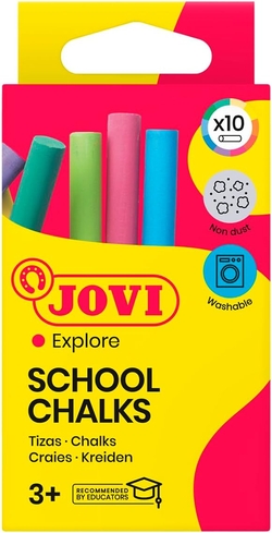 CAIXA 10 TIZAS CORES ANTIPOLVO JOVI