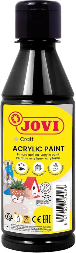 FRASCO PINTURA JOVIDECOR ACRYL PRETO 250ML