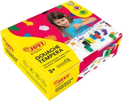 ESTOJO 12 BOTES TEMPERA JOVI 15ML CORES SORTIDOS + PINCE