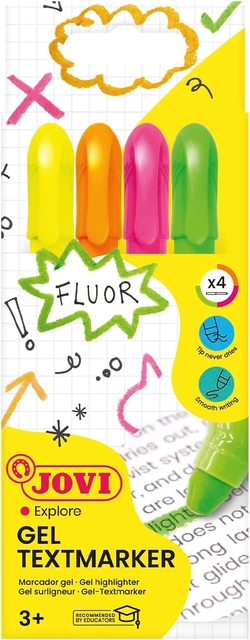 ESTUCHE 4 MARCADORES FLUORESCENTES CERA COLORES SURTIDOS