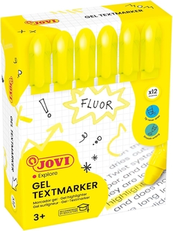 C/12 MARQUEURS FLUORESCENTES CERA GEL JAUNE