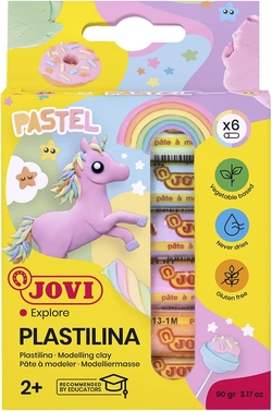 PACK OF 6 STICKS OF PLAY DOUGH JOVI 15G ASSORTED PASTEL COLORS