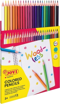 ÉTUI 24 CRAYONS DE COULEURS JOVI WOODLESS ASSORTIMENTS