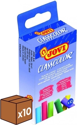 (PACK 10U.) CAIXA 10 GIZ CORES SEM POEIRA JOVI