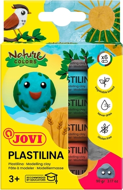 ESTOJO 6 BARRAS PLASTICINA JOVI 15G. CORES NATURE