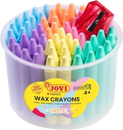 POT 60 JOVICOLOR PASTEL COLORS CRAYONS 1 PENCIL SHARPENER