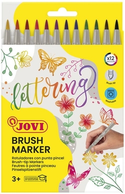 ÉTUI 12 STYLOS FEUTRE JOVI POINTE PINCEL COULEURS ASSORTIMENTS