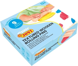 SCHOOLPACK 9 WOODEN ROLLERS DIFFERENT TEXTURES