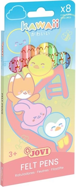 ESTOXO 8 ROTULADORES JOVI PUNTA FINA KAWAII CORES PASTEL