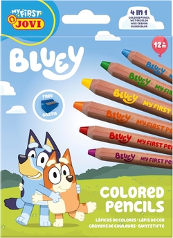 ESTOJO 6 LÁPIS 4 EN 1 BLUEY MY FIRST COLOURED PENCIL