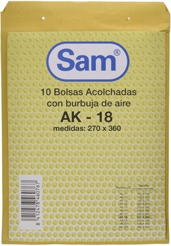 PAQ/10 BOLSA KRAFT ACOLCHADA AK-18 AUTOADHESIVA 270X360