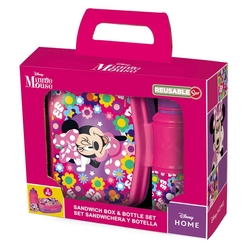 Minnie - Botella 380 Ml + Sandwichera Rectangular Bold Flora