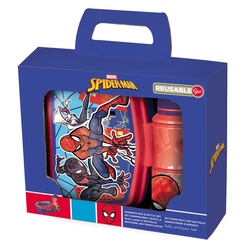 Spiderman - Botella 380 Ml + Sandwichera Rectangular Mob Rul