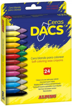 ÉTUI 24 CRAYON DE CIRE BLANDAS DACS COULEURS ASSORTIMENTS