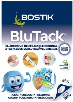 EXP 12 SOBRES BLU-TACK BLANC CUARTEADO 55G