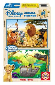 ANIMAL FRIENDS 2 PUZZLES DE MADEIRA DE 50 PEÇAS