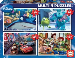 DISNEY PIXAR.(MULTI 4 PUZZLES/50,80,100,150 PZAS)