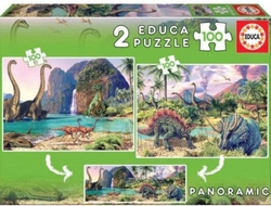 DINO WORLD 2 PUZZLES DE 100 PIÈCES