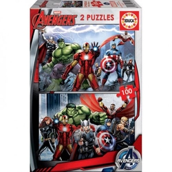 (2x100).Marvel avengers assemble 2 puzzles/100 pzas