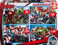 MARVEL AVENGERS.(MULTI 4 PUZZLES/50,80,100,150 PZAS)