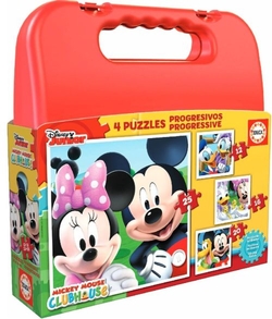 MICKEY MOUSE 4 PUZLES PROGRESIVOS 12-16-20-25 PECES
