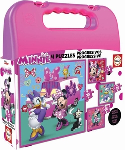 MALETA 4 PUZZLES PROGRESIVOS MINNIE 12-16-20-25