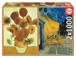 GIRASOLES + TERRAZA CAFE NOCHE, V. VAN GOGH 2X1000 PZS