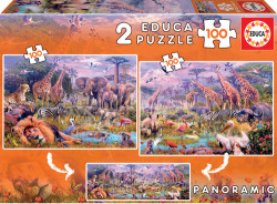ANIMAIS SALVAJES PUZZLE 2X100 PEZAS