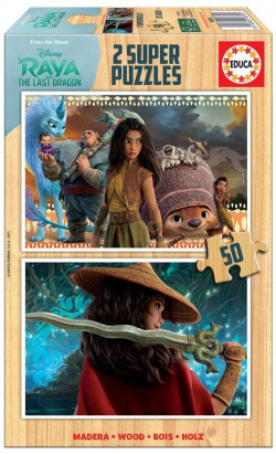 Raya & the last dragon puzzle madera 2x50 piezas
