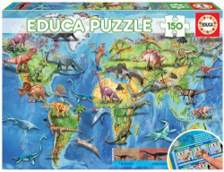 PUZZLE C/LAMINA MAPAMUNDI DINOSAURIOS 150 PEZAS